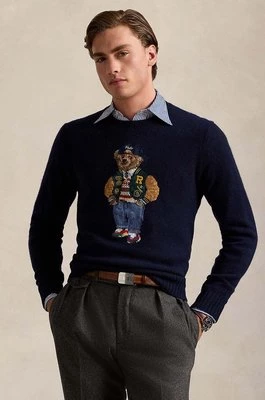 Polo Ralph Lauren sweter wełniany męski kolor granatowy 710946138