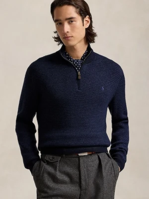 Polo Ralph Lauren sweter wełniany męski kolor granatowy z półgolfem 710948865