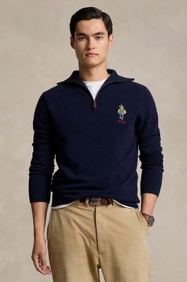 Polo Ralph Lauren sweter wełniany męski kolor niebieski ciepły 710946002