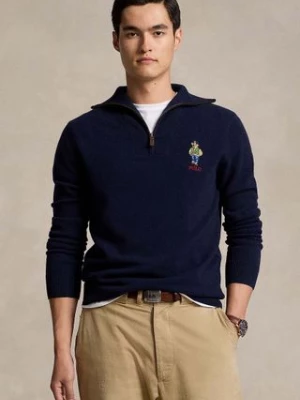 Polo Ralph Lauren sweter wełniany męski kolor niebieski ciepły 710946002