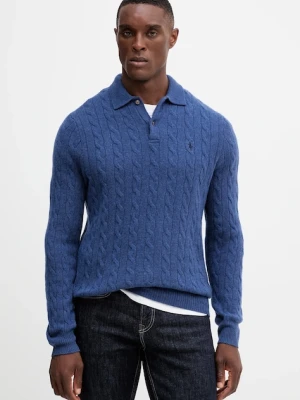 Polo Ralph Lauren sweter wełniany męski kolor niebieski lekki 710974165