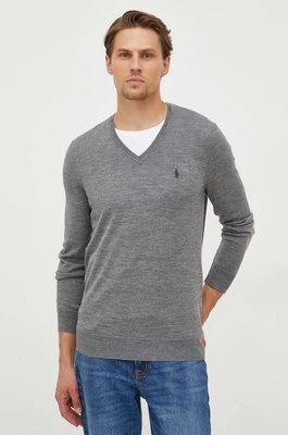 Polo Ralph Lauren sweter wełniany męski kolor szary lekki