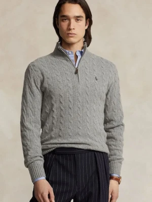 Polo Ralph Lauren sweter wełniany męski kolor szary z półgolfem 710876766