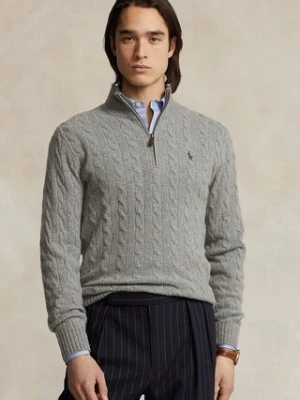 Polo Ralph Lauren sweter wełniany męski kolor szary z półgolfem 710876766
