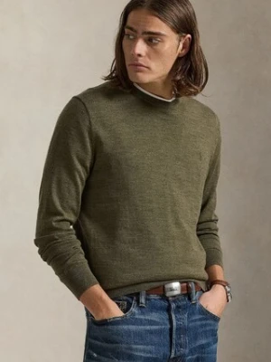 Polo Ralph Lauren sweter wełniany męski kolor zielony lekki 710946143