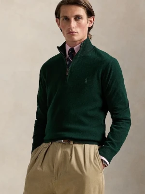 Polo Ralph Lauren sweter wełniany męski kolor zielony z półgolfem 710876756