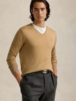 Polo Ralph Lauren sweter wełniany RWS-Longsleeve męski kolor beżowy lekki 710946142