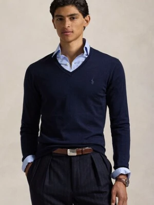 Polo Ralph Lauren sweter wełniany RWS-Longsleeve męskie kolor niebieski lekkie 710946142