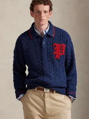 Polo Ralph Lauren sweter z dodatkiem wełny męski kolor granatowy 710978087