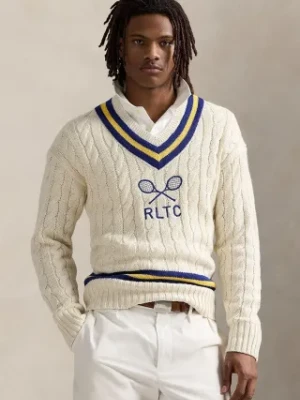 Polo Ralph Lauren sweter z domieszką kaszmiru Long Sleeve Pullover męski kolor beżowy 710961780