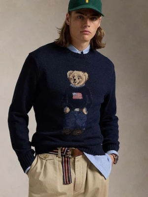 Polo Ralph Lauren sweter z domieszką lnu granatowy