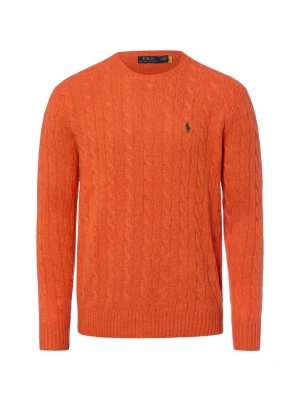 Polo Ralph Lauren sweter z dzianiny z zawartością kaszmiru Mężczyźni Wełna pomarańczowy
