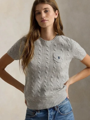 Polo Ralph Lauren sweter z krótkim rękawem damski wełniany szary
