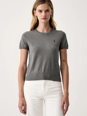 Polo Ralph Lauren sweter z krótkim rękawem damski z bawełny szary