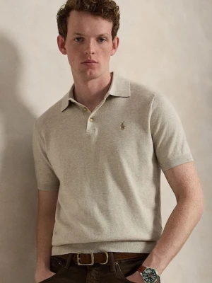 Polo Ralph Lauren sweter z krótkim rękawem męski bawełniany beżowy
