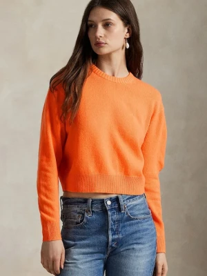 Polo Ralph Lauren sweter z wełną damski kolor pomarańczowy 211914515