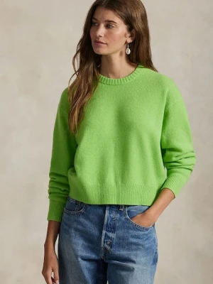 Polo Ralph Lauren sweter z wełną damski kolor zielony 211914515