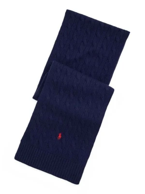 Polo Ralph Lauren szalik Classic Cable Scarf męski kolor granatowy z aplikacją 449959345