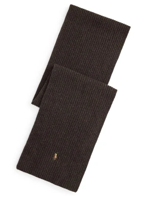 Polo Ralph Lauren szalik męski z wełną brązowy