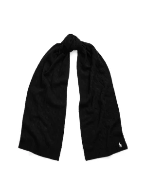 Polo Ralph Lauren szalik wełniany damski kolor czarny gładki 455956296