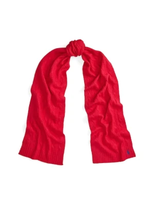 Polo Ralph Lauren szalik wełniany damski kolor czerwony gładki 455956296