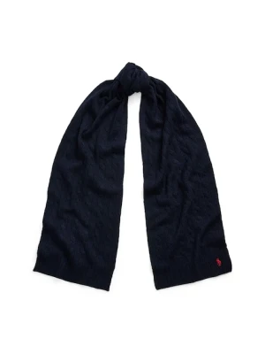 Polo Ralph Lauren szalik wełniany damski kolor granatowy gładki 455956296