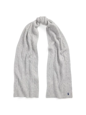 Polo Ralph Lauren szalik wełniany damski kolor szary gładki 455956296