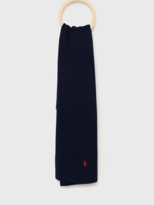 Polo Ralph Lauren szalik wełniany granatowy