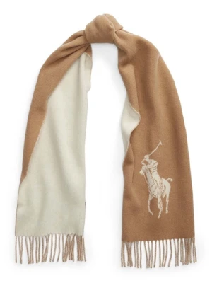 Polo Ralph Lauren szalik wełniany kolor beżowy gładki 455954331