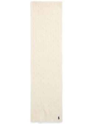 Polo Ralph Lauren szalik wełniany kolor beżowy gładki