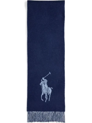 Polo Ralph Lauren szalik wełniany kolor granatowy gładki 455954331