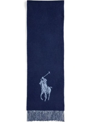 Polo Ralph Lauren szalik wełniany kolor granatowy gładki 455954331
