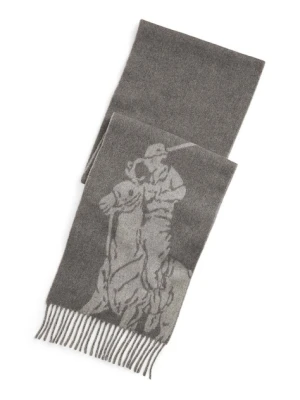 Polo Ralph Lauren szalik wełniany kolor szary gładki 449959435