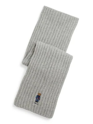 Polo Ralph Lauren szalik wełniany kolor szary gładki 455931877