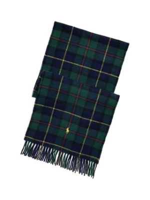 Polo Ralph Lauren szalik wełniany męski kolor zielony wzorzysty 449959352