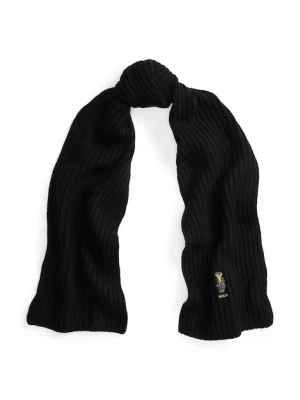 Polo Ralph Lauren szalik z dodatkiem wełny damski kolor czarny wzorzysty 455P04660