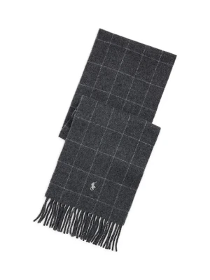 Polo Ralph Lauren szalik z dodatkiem wełny kolor szary wzorzysty 449959523
