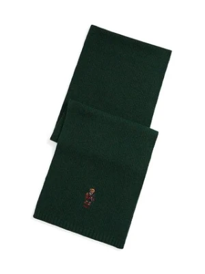 Polo Ralph Lauren szalik z dodatkiem wełny męski kolor zielony z aplikacją 449P02042