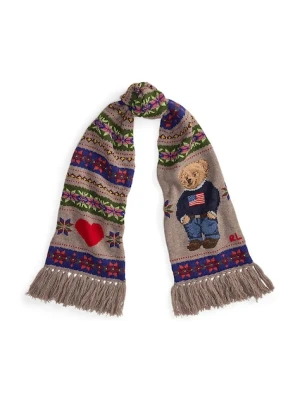 Polo Ralph Lauren szalik z wełną damski kolor multicolor wzorzysty 455981438