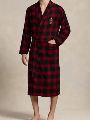 Polo Ralph Lauren szlafrok bawełniany kolor bordowy 714915986