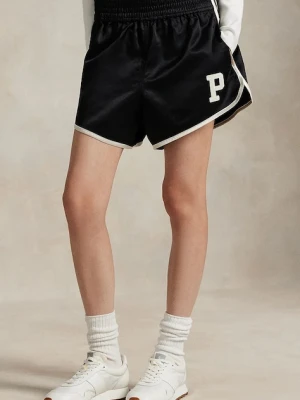 Polo Ralph Lauren szorty damskie kolor czarny gładkie medium waist 211970986