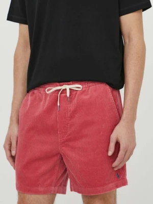 Polo Ralph Lauren szorty sztruksowe kolor czerwony