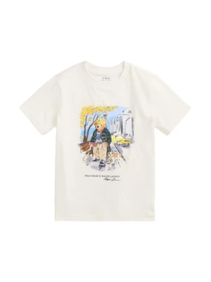 Polo Ralph Lauren T-Shirt 322979493001 Écru Regular Fit Kremowy