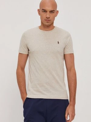 Polo Ralph Lauren T-shirt 710671438203 męski kolor beżowy gładki