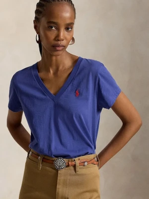 Polo Ralph Lauren T-shirt basic damski bawełniany niebieski