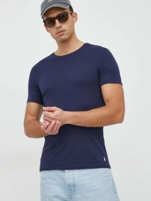 Polo Ralph Lauren t-shirt bawełniany 3-pack kolor granatowy gładki