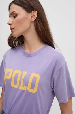 Polo Ralph Lauren t-shirt bawełniany damski kolor fioletowy 211941181