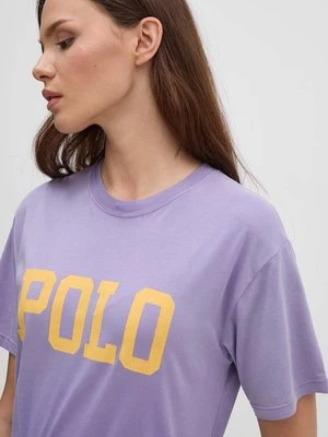 Polo Ralph Lauren t-shirt bawełniany damski kolor fioletowy 211941181