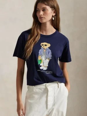 Polo Ralph Lauren t-shirt bawełniany damski kolor granatowy 211959112