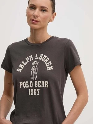 Polo Ralph Lauren t-shirt bawełniany damski kolor szary 211941221